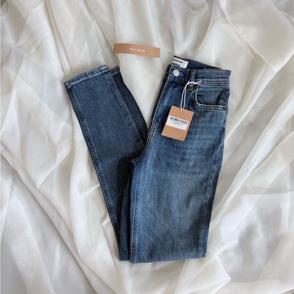 New!! Reformation Harper High Rise Classic Blue Skinny Jeans in Destin - Picture 6 of 8
